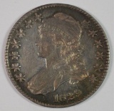1829 CAPPED BUST HALF DOLLAR, AU/BU PRETTY