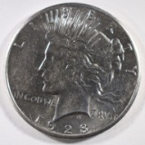 1928 PEACE SILVER DOLLAR, BU KEY