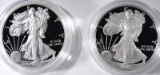 2005 & 2013 PROOF AMERICAN SILVER EAGLE WITH BOX/C