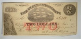 1864 STATE OF MISSISSIPPI $2 NOTE