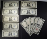 CURRENCY LOT: $1.00 SILVER CERTS & $2.00 NOTES