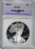 1994-P AM. SILVER EAGLE, ENG PERFECT GEM PROOF