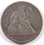 1872 SEATED DOLLAR XF-AU