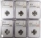 ROOSEVELT DIME NGC LOT OF 6: 1946 MS 66 FT,