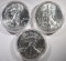 3 - 2013 AMERICAN SILVER EAGLES UNC