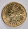 1893 $10 LIBERTY HEAD GOLD COIN BU