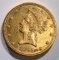1895 $10 LIBERTY HEAD GOLD COIN AU
