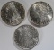 3 BU MORGAN DOLLARS 1885-O, 86, 97