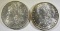 1883-O & 1887 MORGAN SILVER DOLLARS, CH BU