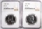 1957 & 1958 FRANKLIN HALF DOLLARS NGC PF 67