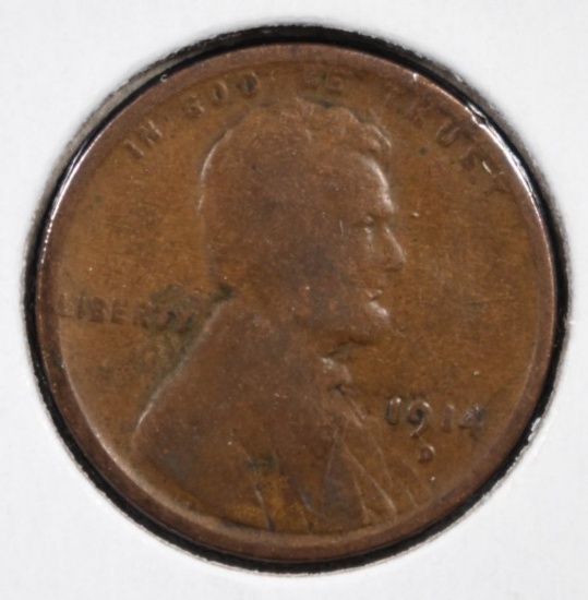1914-D LINCOLN CENT VG - KEY COIN