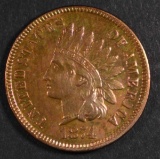 1874 INDIAN ONE CENT CH BU R&B