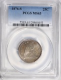 1876-S SEATED LIBERTY QUARTER PCGS MS63