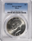 1972-S EISENHOWER SILVER DOLLAR PCGS MS67