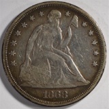1868 SEATED LIBERTY DOLLAR XF-AU ORIGINAL, RARE!
