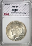 1924-S PEACE DOLLAR RNG CH BU