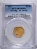 1913 $2.50 INDIAN HEAD GOLD PCGS GENUINE