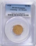 1928 $2.50 INDIAN HEAD GOLD PCGS AU DETAILS