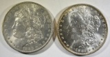 1883-O & 1887 MORGAN SILVER DOLLARS, CH BU