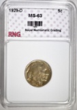 1929-D BUFFALO  NICKEL RNG CH BU