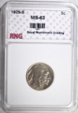 1929-S BUFFALO NICKEL RNG CH BU