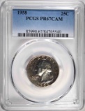 1958 WASHINGTON QTR PCGS PR67CAM