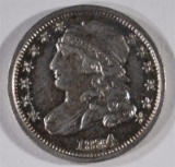 1834 CAPPED BUST DIME, XF/AU -NICE!