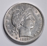 1902 BARBER HALF DOLLAR, CH BU -NICE