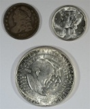 COIN LOT: COMMEM. HALF, BUST DIME& MERCURY DME