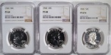 3-1960 FRANKLIN HALVES, NGC-PF68