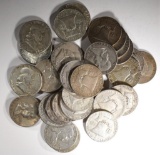 $15 FACE VALUE 90% SILVER FRANKLIN HALF DOLLARS