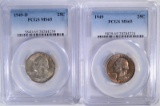 1949-P&D WASHINGTON QUARTERS, PCGS MS-65