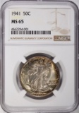 1941 WALKING LIBERTY HALF DOLLAR, NGC MS-65