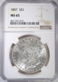 1887 MORGAN DOLLAR NGC MS-65