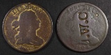 1803 HALF CENT VG & 1804 HALF CENT