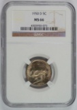 1950-D JEFFERSON NICKEL-NGC MS-66