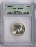 1939-D WASHINGTON QUARTER ICG MS-67