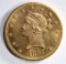 1881-S $10 GOLD LIBERTY CH BU