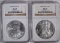 2001 & 2002 AMERICAN SILVER EAGLES