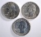 WASHINGTON QUARTERS: 1935-S AU, 38-S AU & 39-S XF+