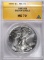 1992 AMERICAN SILVER EAGLE ANACS MS 70!