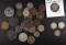 TYPE LOT: 4 LARGE CENTS, 2 SEATED QUARTERS,