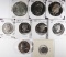 9 COIN LOT: 1962 FRANKLIN HALF DOLLAR PROOF,