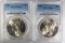 2 - 1922 PEACE DOLLARS PCGS MS 64