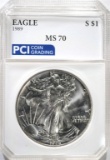 1989 AMERICAN SILVER EAGLE PCI PERFECT GEM BU