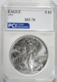 1993 AMERICAN SILVER EAGLE PCI PERFECT GEM BU