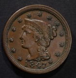 1847 LARGE CENT AU