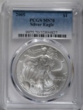 2005 AMERICAN SILVER EAGLE, PCGS MS-70