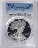 1994-P AMERICAN SILVER EAGLE, PCGS PR-69 DCAM