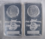 2-FIVE OUNCE .999 SILVER BARS